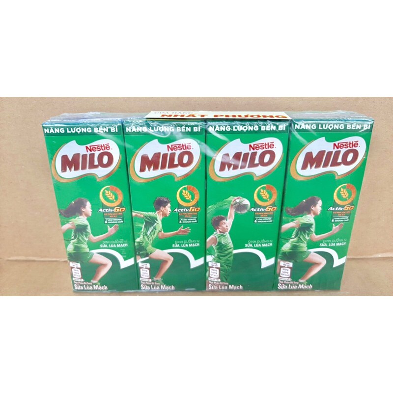 Sữa Milo Lúa Mạch Lốc 4 Hộp 180ml/110ml Date mới