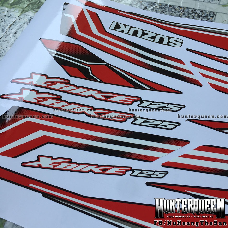 Tem chế X Bike đen đỏ. Thay đổi màu sắc và chi tiết theo yêu cầu. Sắc nét, bền màu