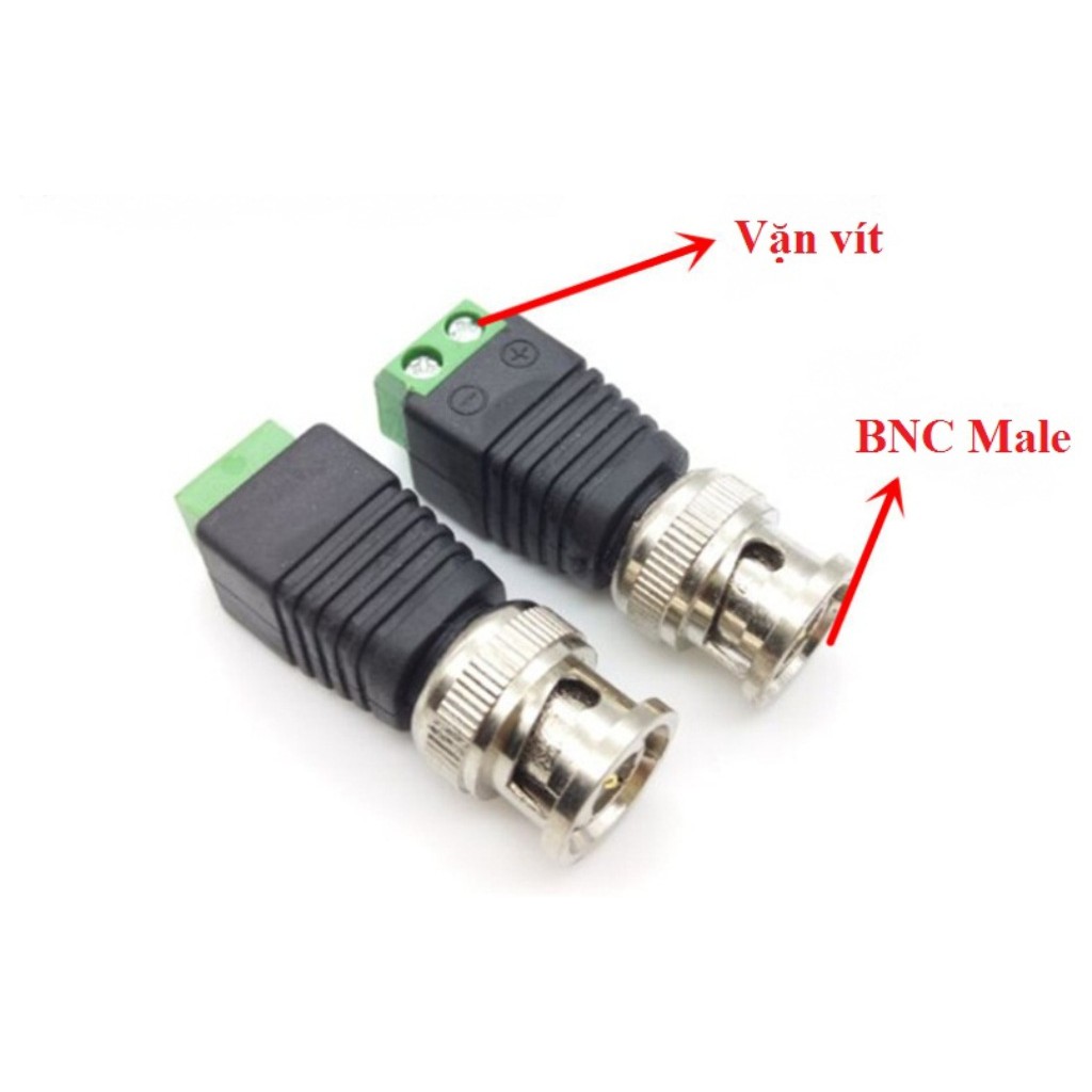 Đầu BNC đực cái kiểu gài dây vặn vít cho camera giám sát