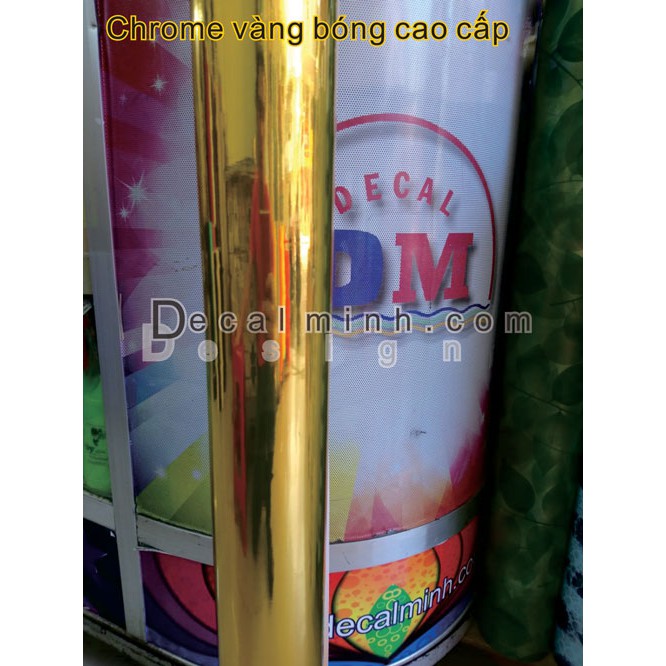 Decal xi chrome Vàng dán xe cao cấp