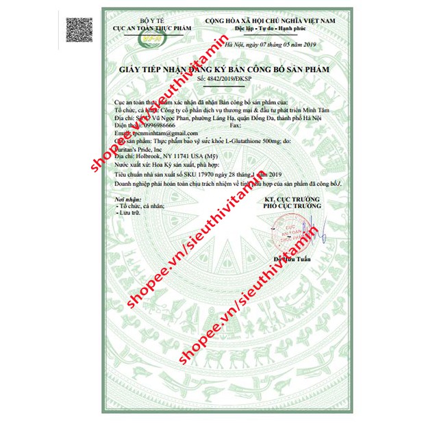 [CHÍNH HÃNG] Trắng da, mờ nám, thải độc,tăng cường hệ miễn dịch L-Glutathione 500mg Puritan's Pride | BigBuy360 - bigbuy360.vn