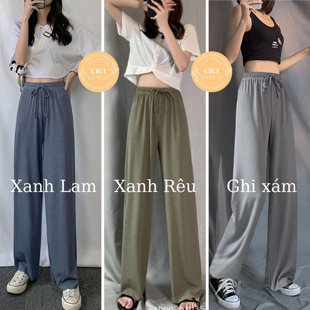 Quần nữ suông ống rộng cotton tăm Culottes trơn nhiều màu, quần tăm ống rộng nữ dáng suông siêu mát