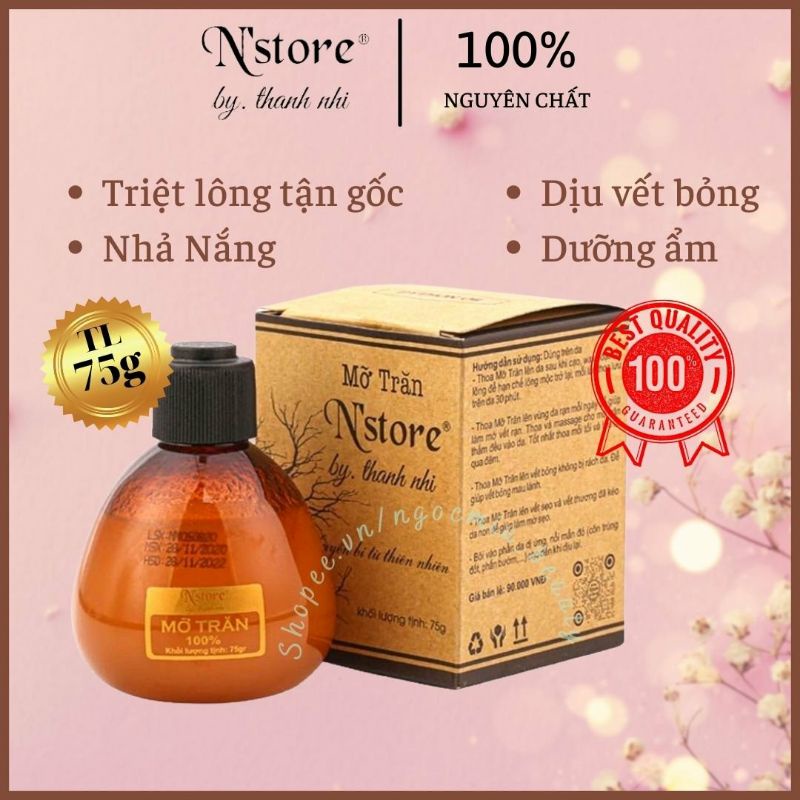 Mỡ trăn N store CHÍNH HÃNG _mỡ trăn triệt lông nguyên chất