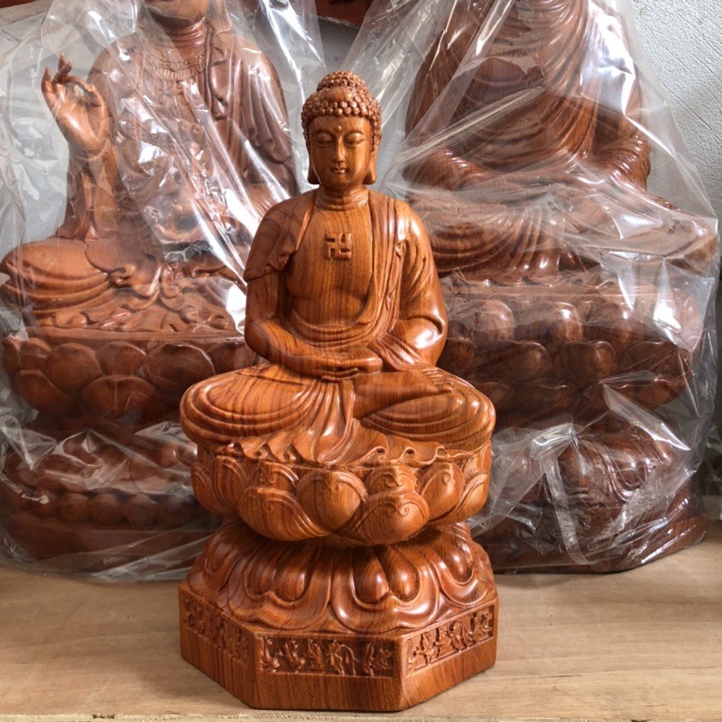 Phật A Di Đà Gỗ Hương Cao 30 cm
