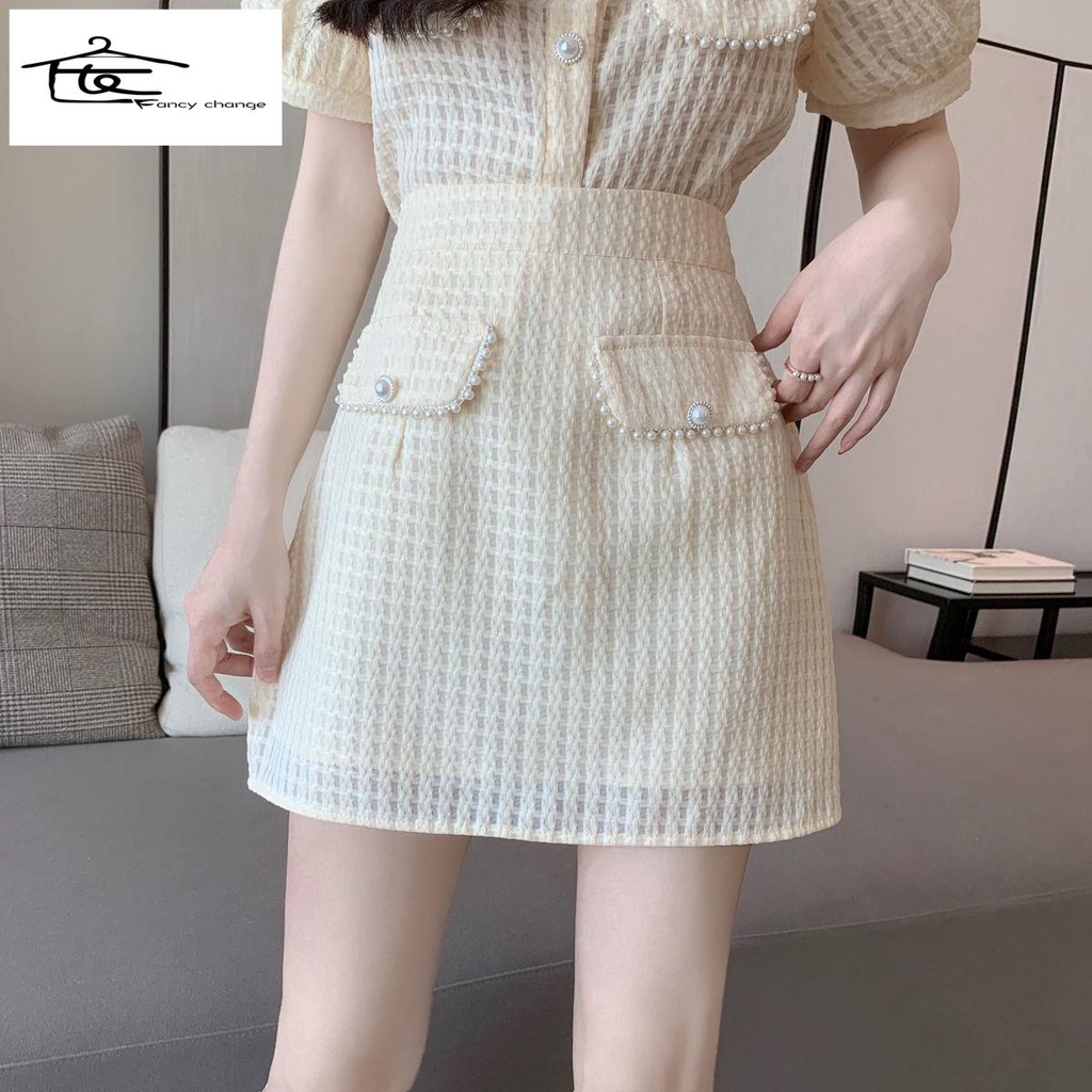 Bộ Áo + Chân Váy Chữ A Lưng Cao Phong Cách Phương Tây Thời Trang Mùa Hè Dành Cho Nữ~2022