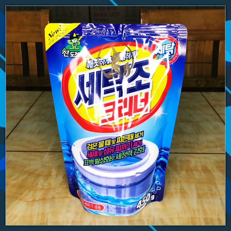 (HCM) Bột Tẩy Lồng Máy Giặt BLUE Hàn Quốc Siêu Sạch Túi 450g