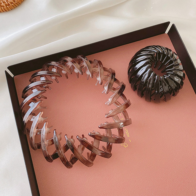 Kẹp tóc nhựa màu trơn thiết kế đơn giản thời trang cho nữ