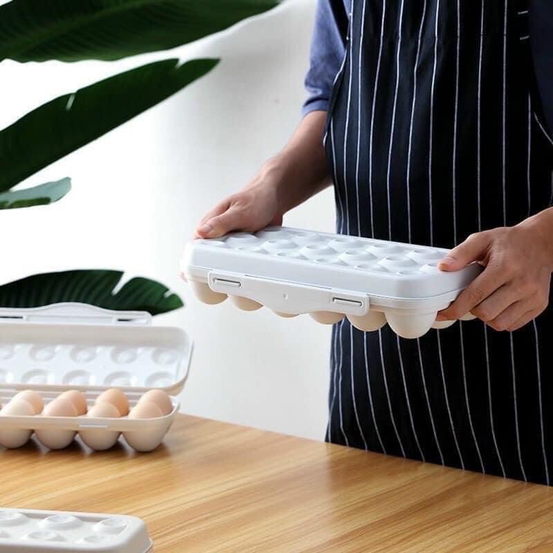 Khay Đựng Trứng Kèm Nắp Đậy Bỏ Tủ Lạnh Siêu Tiện Lợi