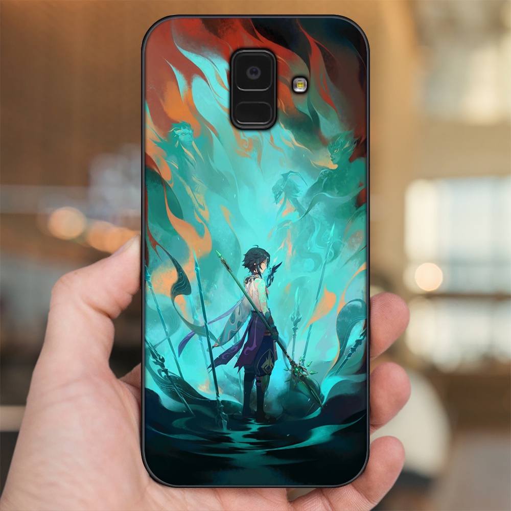 Ốp lưng Samsung A5 2018, A6 2018, A8 2018, J6 2018, A8 Plus viền đen in hình Xiao Genshin Impact