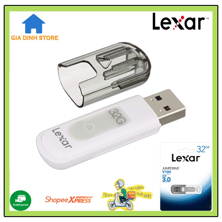 Usb 32gb Lexar V100 JumpDrive chính hãng, thương hiệu Mỹ, bảo hành 3 năm