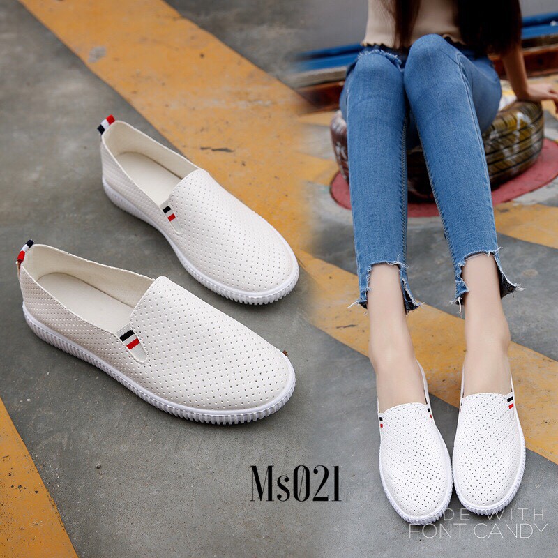 Giày slip on giày lười nữ mang phong cách thể thao