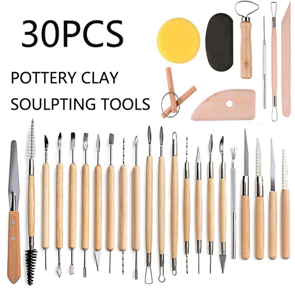 Bộ 30 Dụng Cụ Tạo Hình Đất Sét Mềm Dùng Điêu Khắc Gốm Sứ DIY