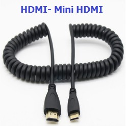 Dây cáp HDMI to Mini HDMI dạng lò xo xoắn