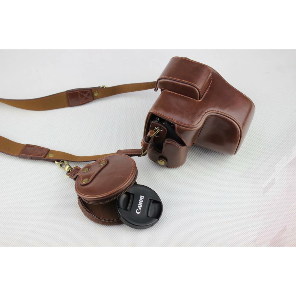 Túi Da Sang Trọng Đựng Máy Ảnh Canon EOS M50 Với Lens 15-45mm