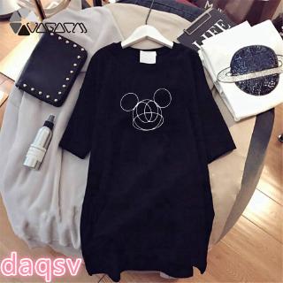 Đầm Nữ In Hình Chuột Mickey Đơn Giản Xinh Xắn