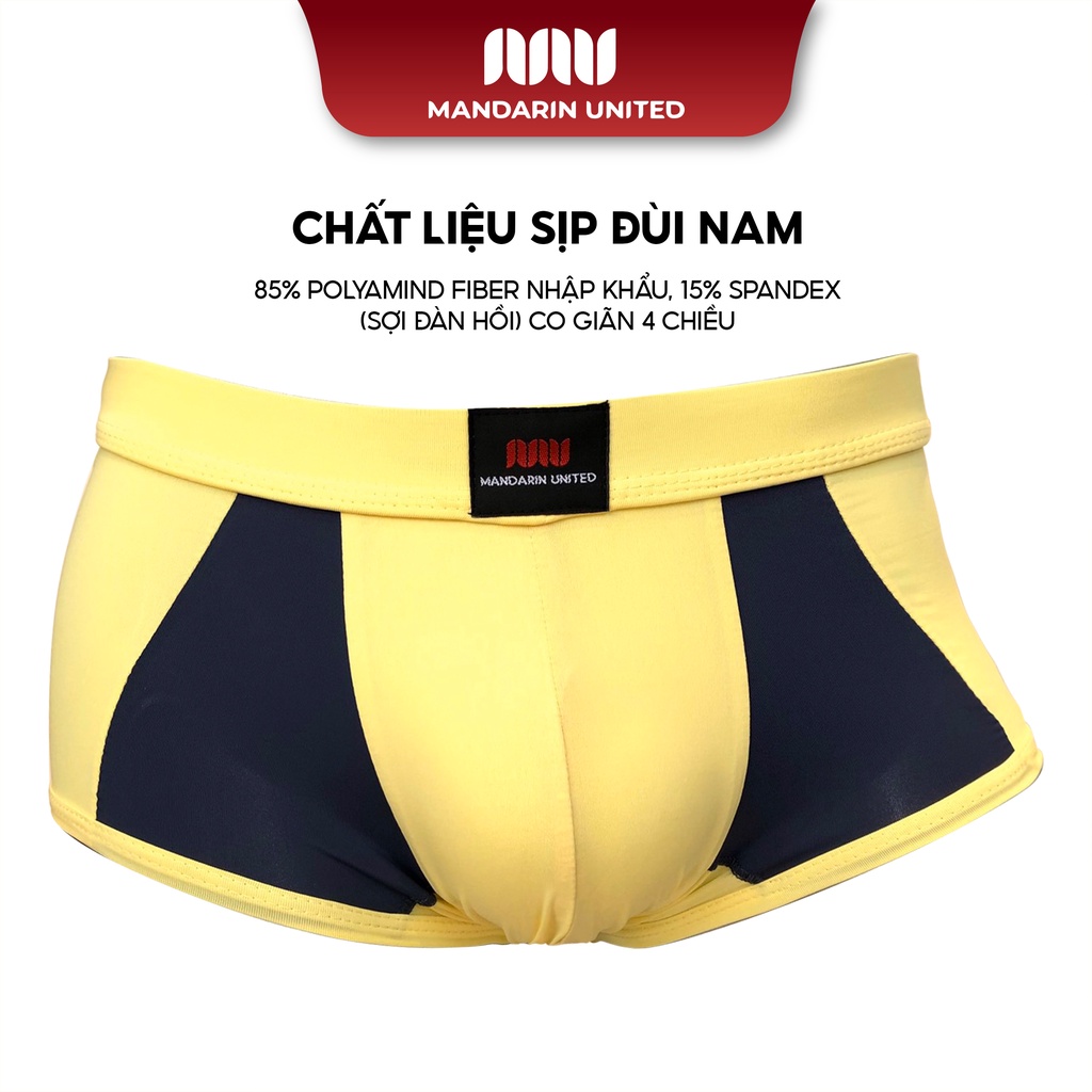 Quần lót nam MANDARIN UNITED sịp đùi trơn vải thun lạnh co giãn đa chiều - 02221