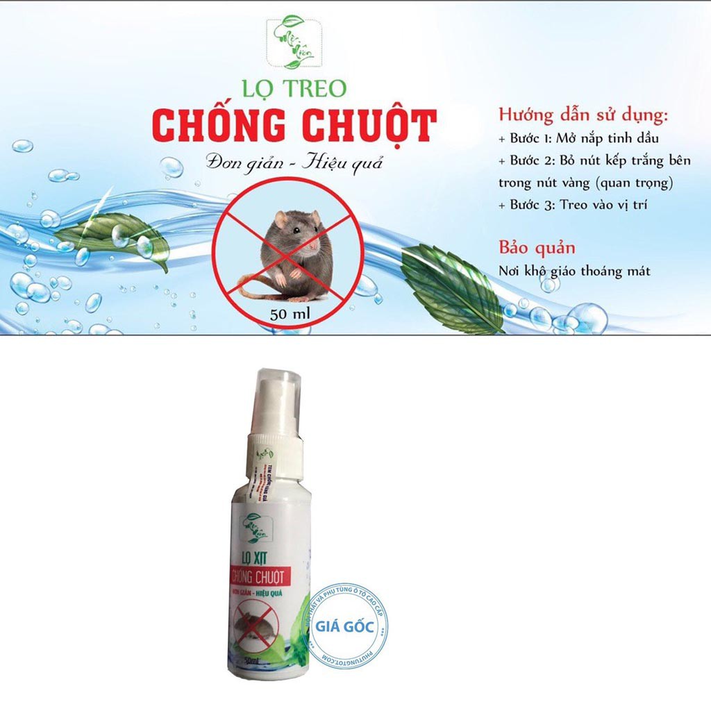 Tinh Dầu Đuổi Chuột Cho Khoan Máy Xe Ô Tô - Dạng Xịt Và Dạng Treo Tiện Lợi