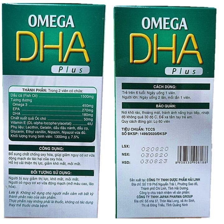 Viên dầu cá O.me.ga DHA Xanh Đậm 1500mg Nhập Khẩu Đan Mạch - Giúp bổ não, sáng mắt, khỏe tim mạch