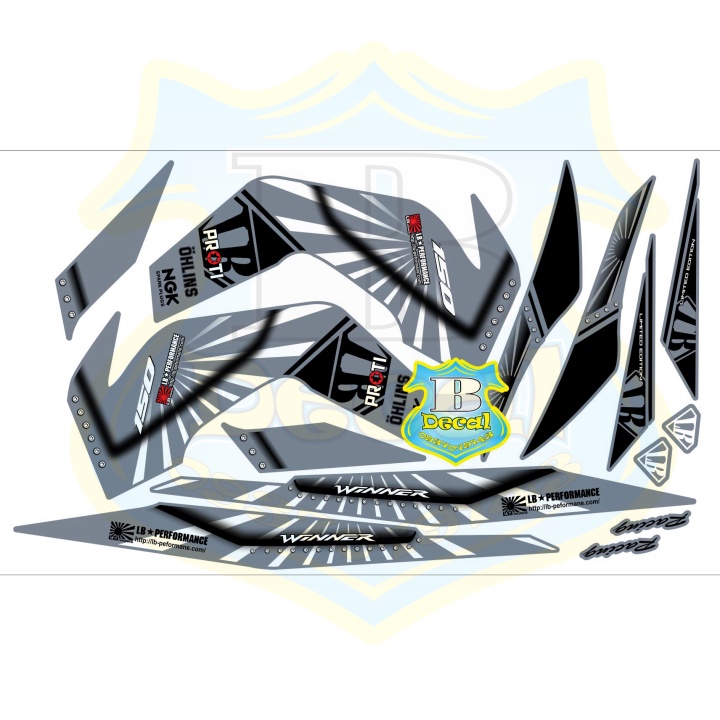 ( Quí khách vui lòng mang ra tiệm cho thợ dán ) Tem winner X xám xi măng