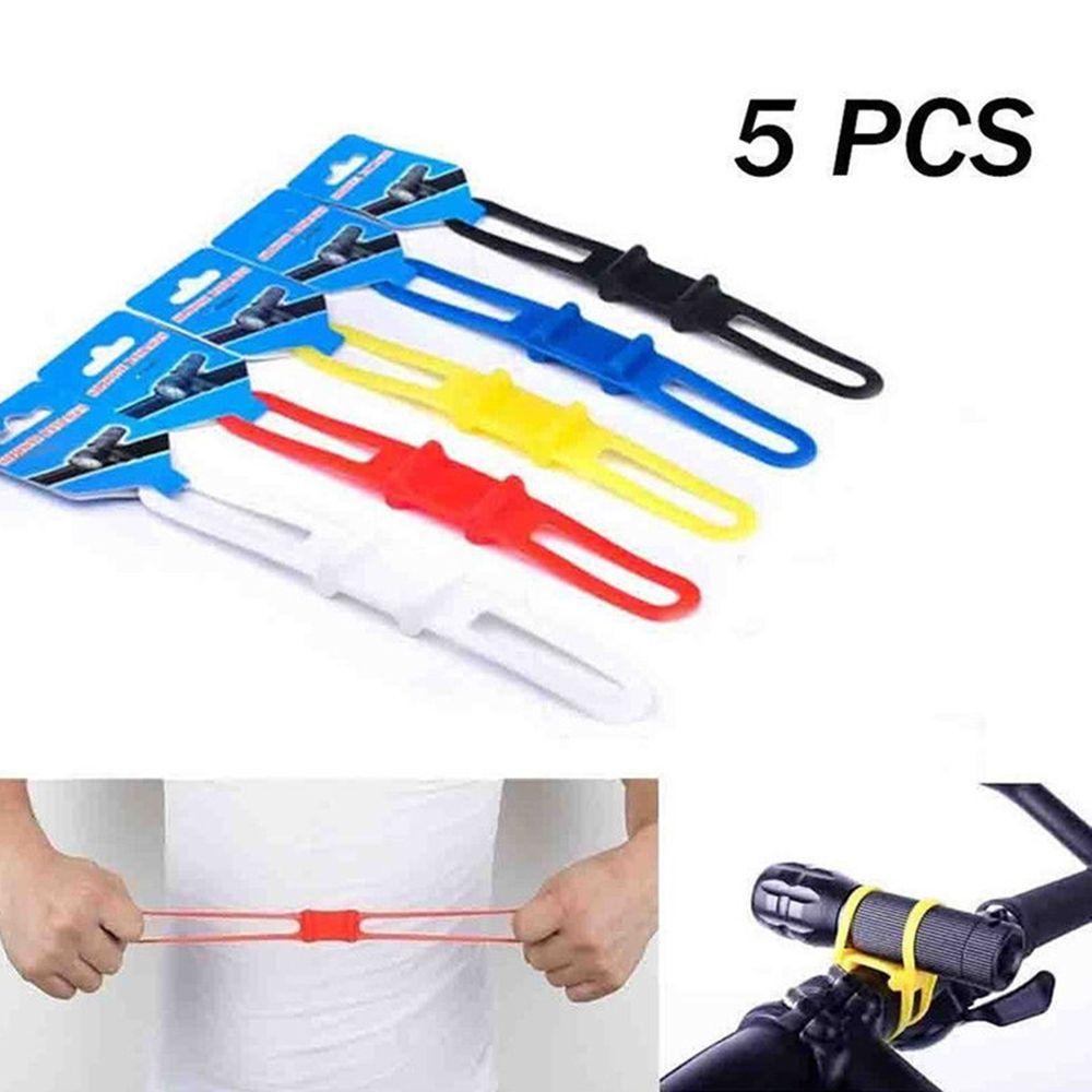 Set 5 Đèn Pin Xe Đạp Bền Bỉ Thiết Thực Thời Trang Kèm Dây Đeo Co Giãn Chất Lượng Cao