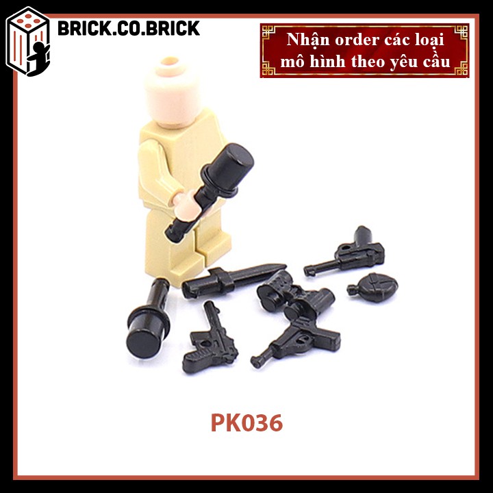 Phụ kiện MOC Army - Vũ Khí Vỉ Súng  - Đồ chơi lắp ráp minifig và non-lego mô hình sáng tạo trang trí quân đội - PK036