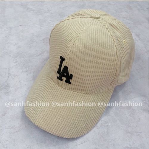 Mũ lưỡi trai thêu hình chữ LA Nón kết chất nhung tăm cao cấp thời trang form unisex nam nữ_sanhfashion