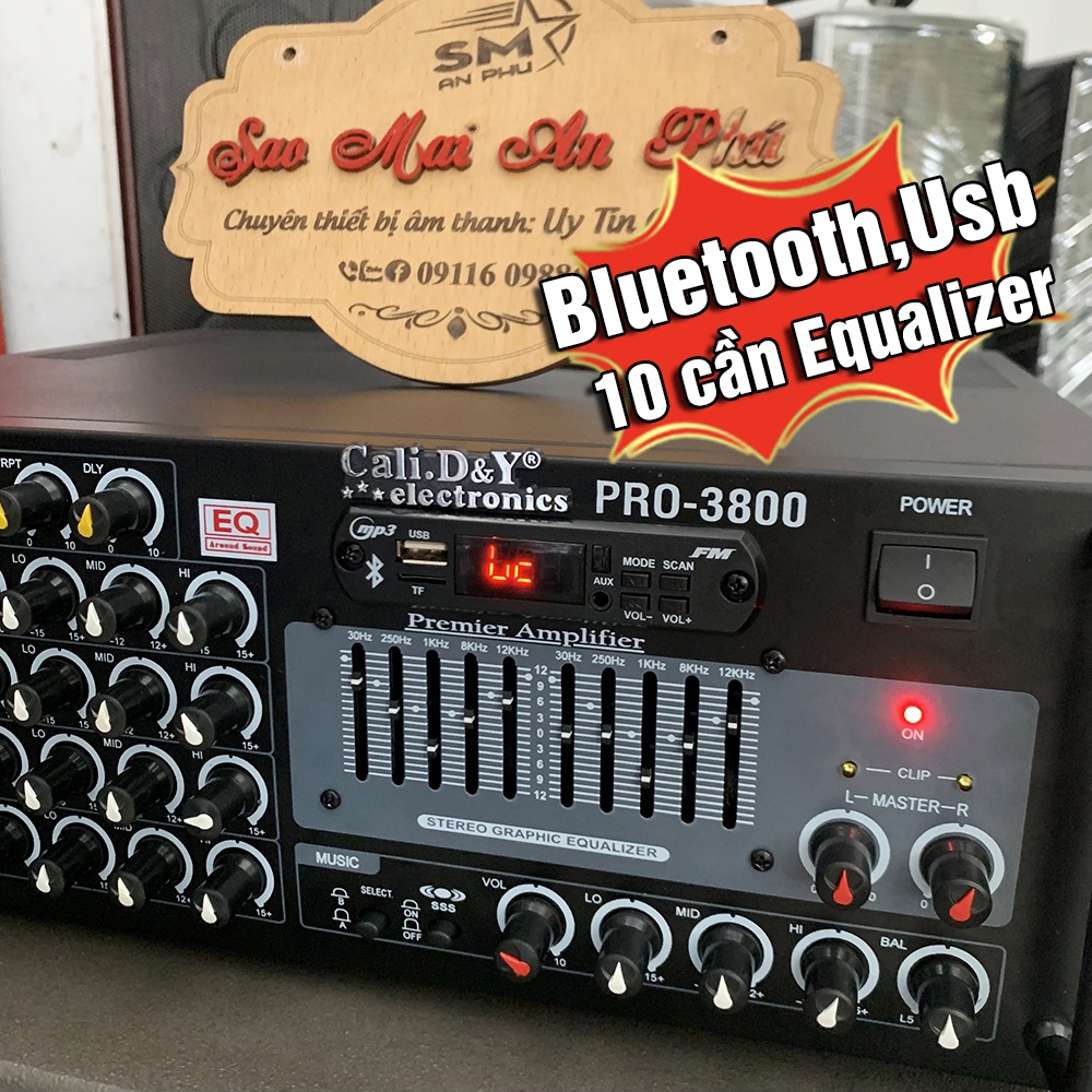 Có EQ chỉnh nhạc- Ampli karaoke 12 sò Lớn Toshiba Japan, Amply Bluetooth Gia Đình Sân Khấu Hội Trường Cali D&Y PRO-3800