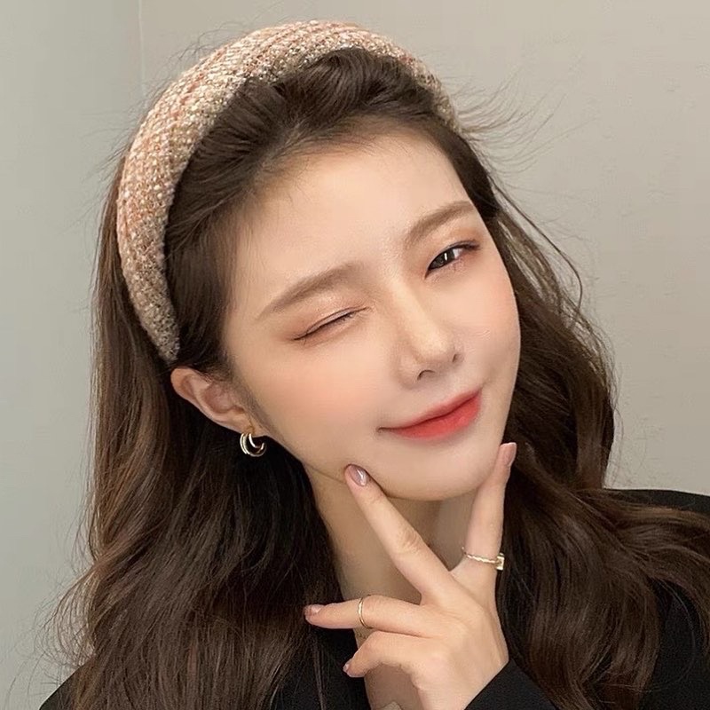 Cài tóc băng đô vải tweed