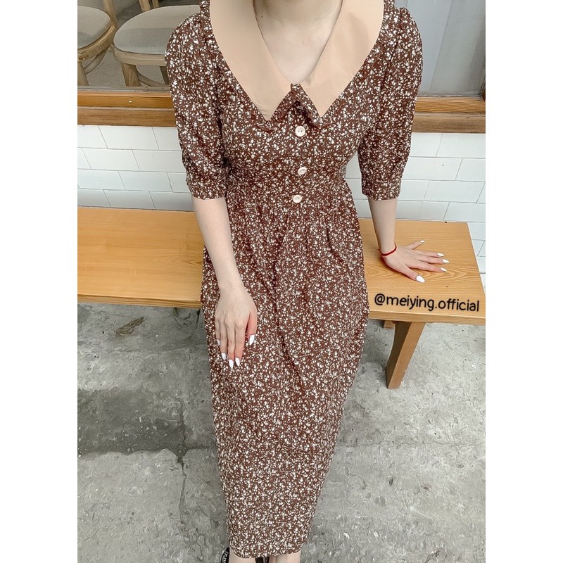 Váy Hoa nhí hai màu xanh và nâu(ảnh thật)👉Có sẵn | BigBuy360 - bigbuy360.vn