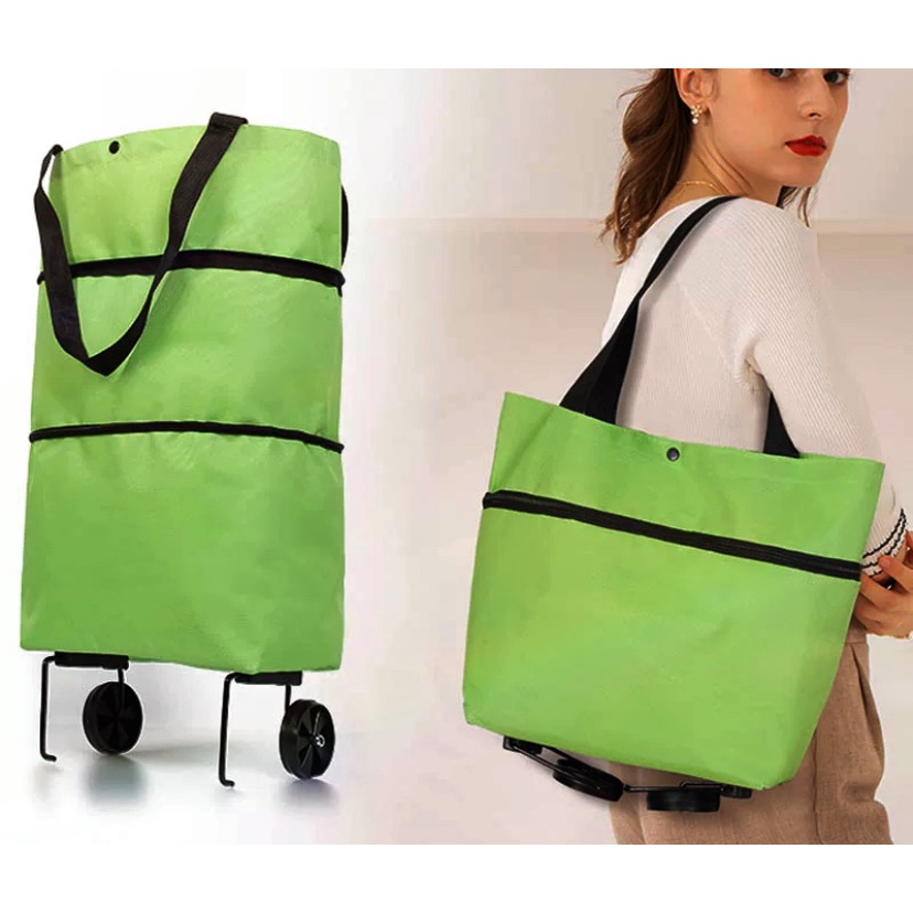 Túi xách đi chợ đa năng có bánh xe kéo gấp gọn,túi 2in1 tiện lợi T98
