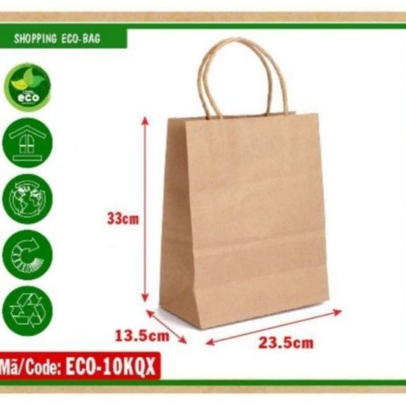 50 túi giấy kraft quai xách