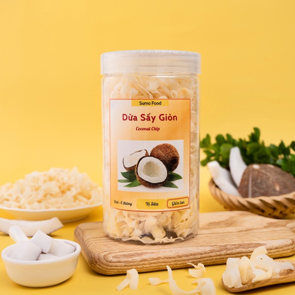 Dừa Sấy Lạnh Cao Cấp, Vị Sữa, Giòn Tan 500g