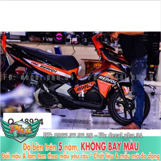 Tem rời Air blade 2016 Cam Đen repsol -1