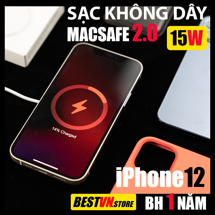 Sạc Không Dây MagSafe Charger Cho iPhone 12 Và Các Dòng Máy Hỗ Trợ Sạc Không Dây Chuẩn Qi
