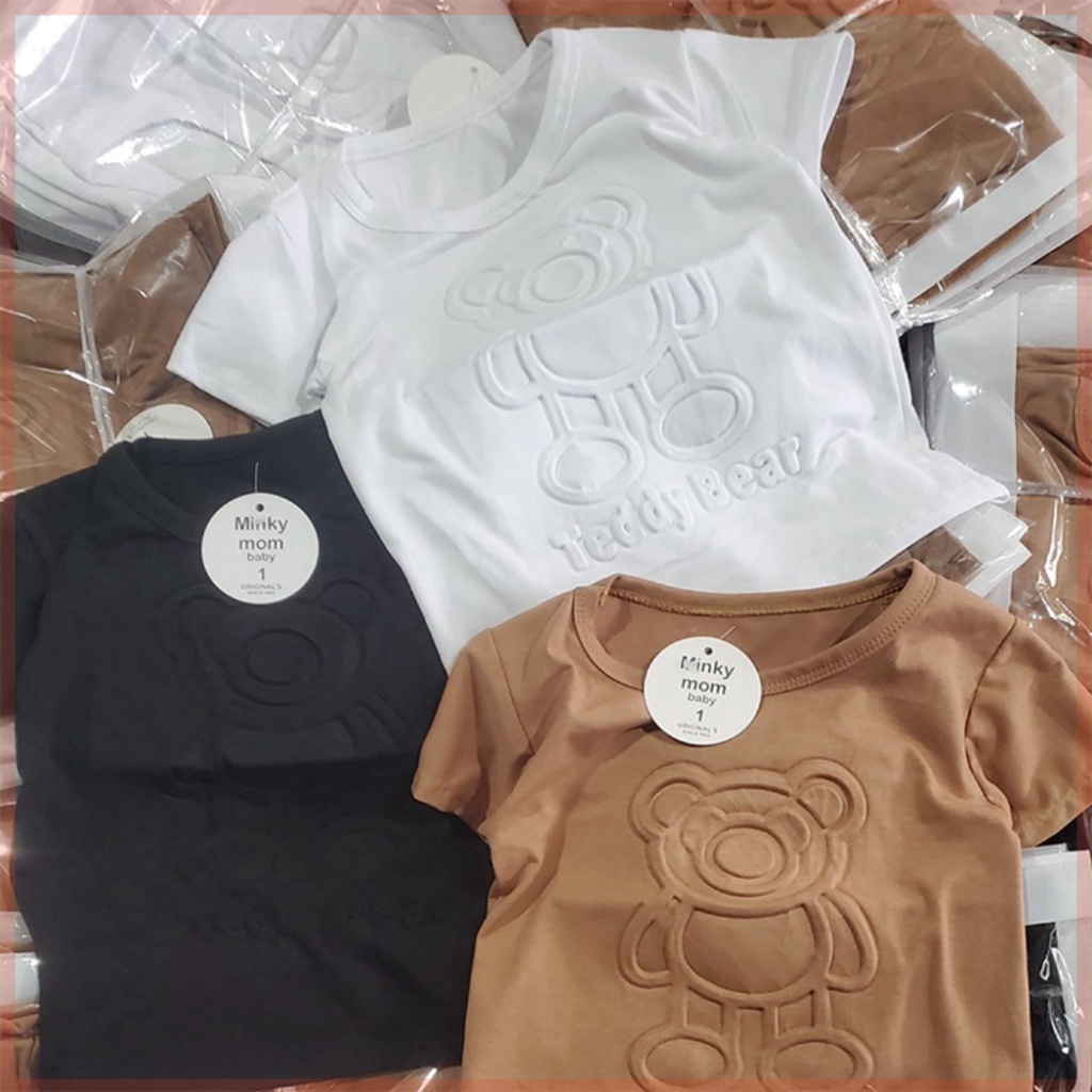 Áo Phông Ngắn Tay Cotton In Gấu Nổi Phong Cách Hàn Quốc Cho Bé Trai Bé Gái AP17