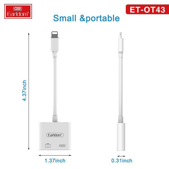 [OTG Iphone] Jack OTG Chuyển Từ Cổng Lightning Sang 1 Cổng USB và 1 Cổng Lightning OT43 | BigBuy360 - bigbuy360.vn