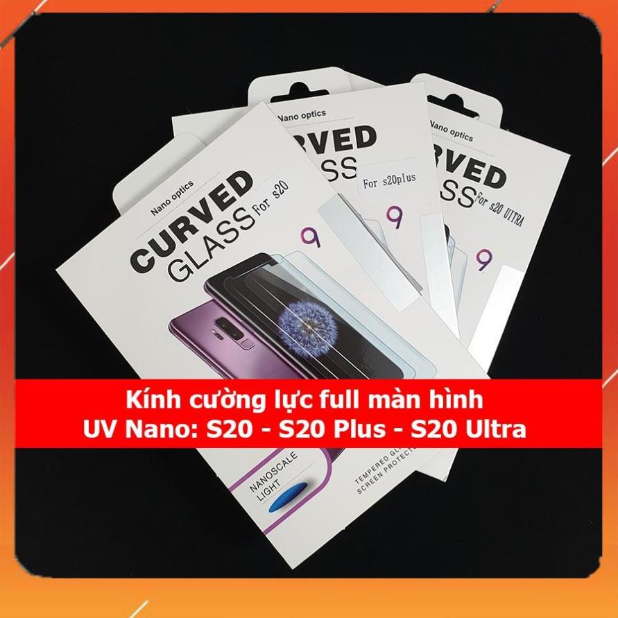 Xả kho- Kính cường lực full màn hình UV nano S20 S20 Plus S20 Ultra