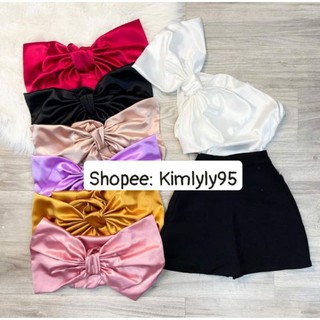 Áo nơ lệch vai + Váy A