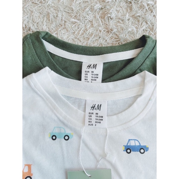 Quần áo trẻ em-Set 2 bộ HM ÔTô cho bé trai từ 9 đến 20kg