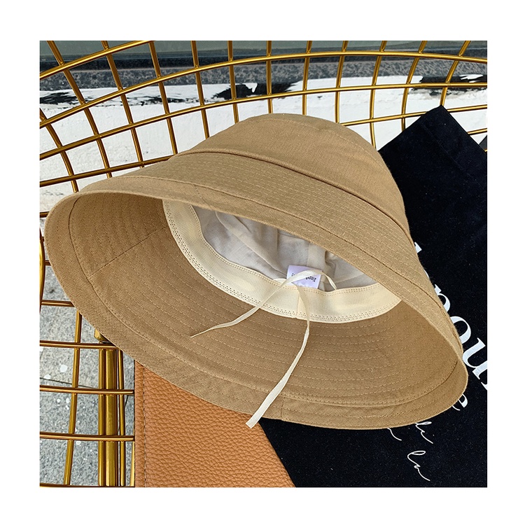 Nón Bucket Vành Rộng Bằng Cotton Lanh Mỏng Thoáng Khí Phong Cách Nhật Bản
