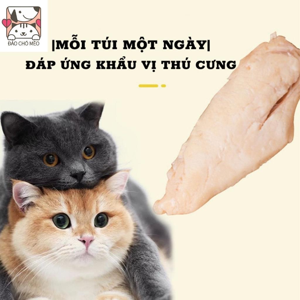 Thịt ức gà tươi cho chó mèo đóng gói 40gr kiểu bánh thưởng bổ sung dinh dưỡng- Đảo chó mèo