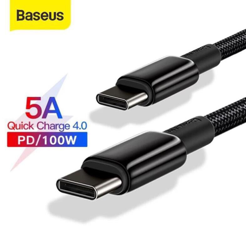 Cáp sạc Baseus Type-C to Type-C hỗ trợ sạc nhanh 5A- 100W
