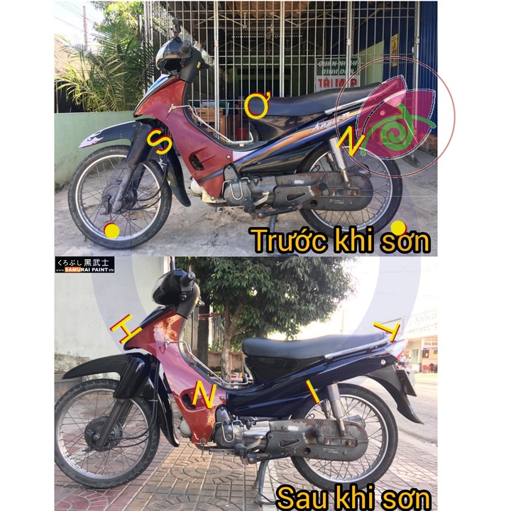 Sơn Samurai màu nâu hạt dẻ 10/38 chính hãng, sơn xịt dàn áo xe máy chống nứt nẻ, kháng xăng