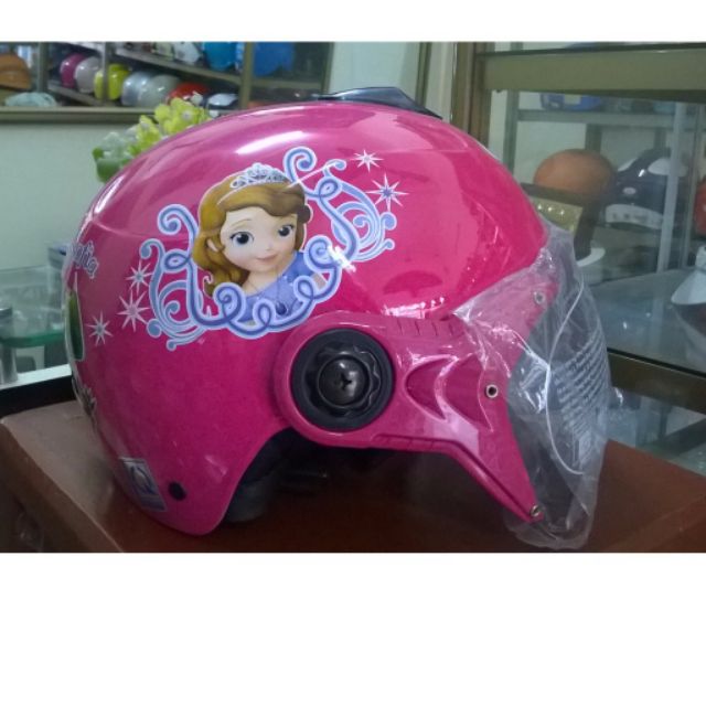 Mũ bảo hiểm bé trai, bé gái nửa đầu có kính chính hãng