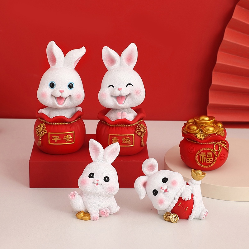 Đồ trang trí Chú Thỏ Hoạt Hình Mini Đáng Yêu Trang Trí Bàn Làm Việc Năm 2023