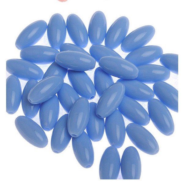 Bộ 30 hạt nhựa màu kẹo 7x15mm dùng làm trang sức thủ công