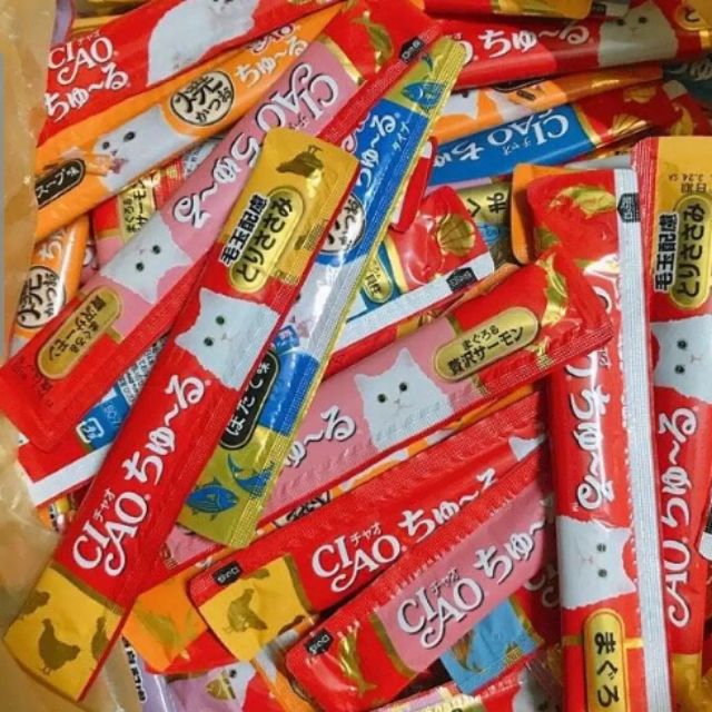 10 thanh Ciao Churu súp thưởng cho mèo mix vị