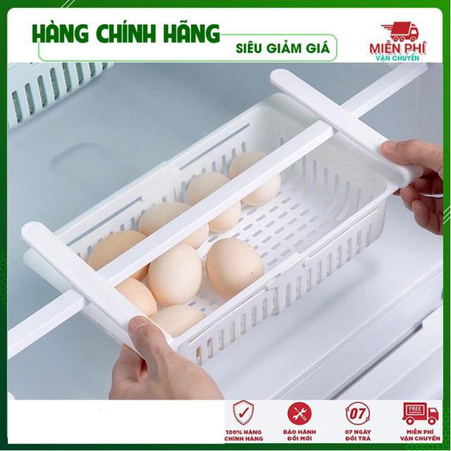 Khay tủ lạnh, khay nhựa để tủ lạnh co dãn dạng kẹp đựng trái cây rau củ ,tiết kiệm không gian bảo quản thực phẩm an toàn