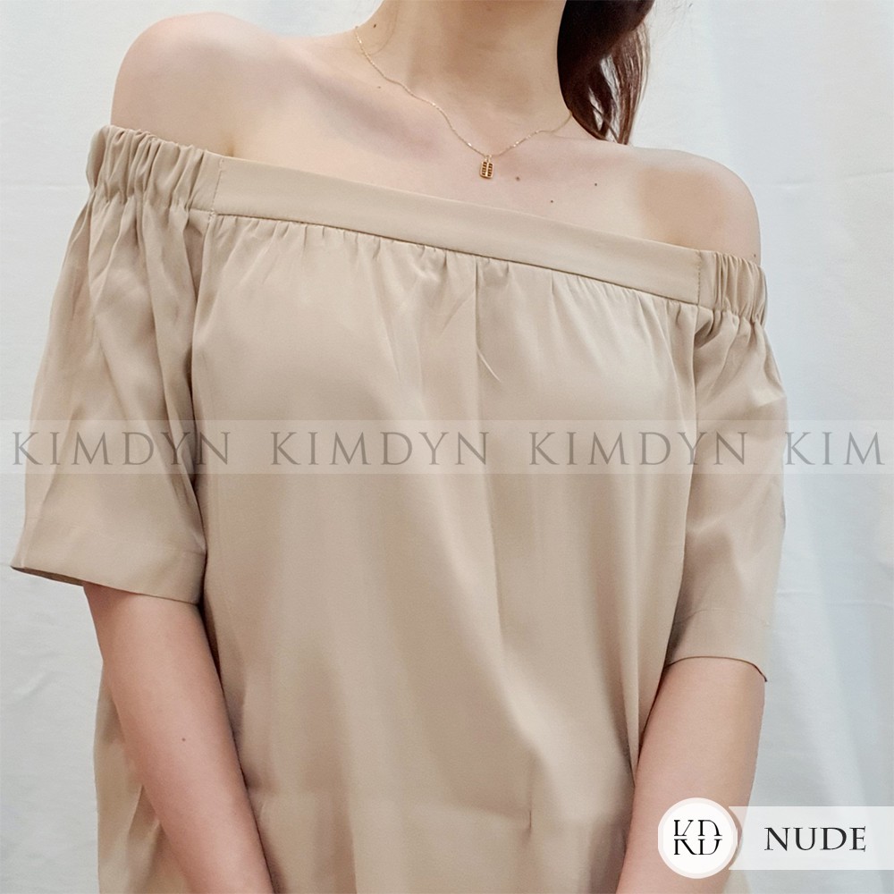 Đầm suông trễ vai nữ tính KIMDYN [KDD02]