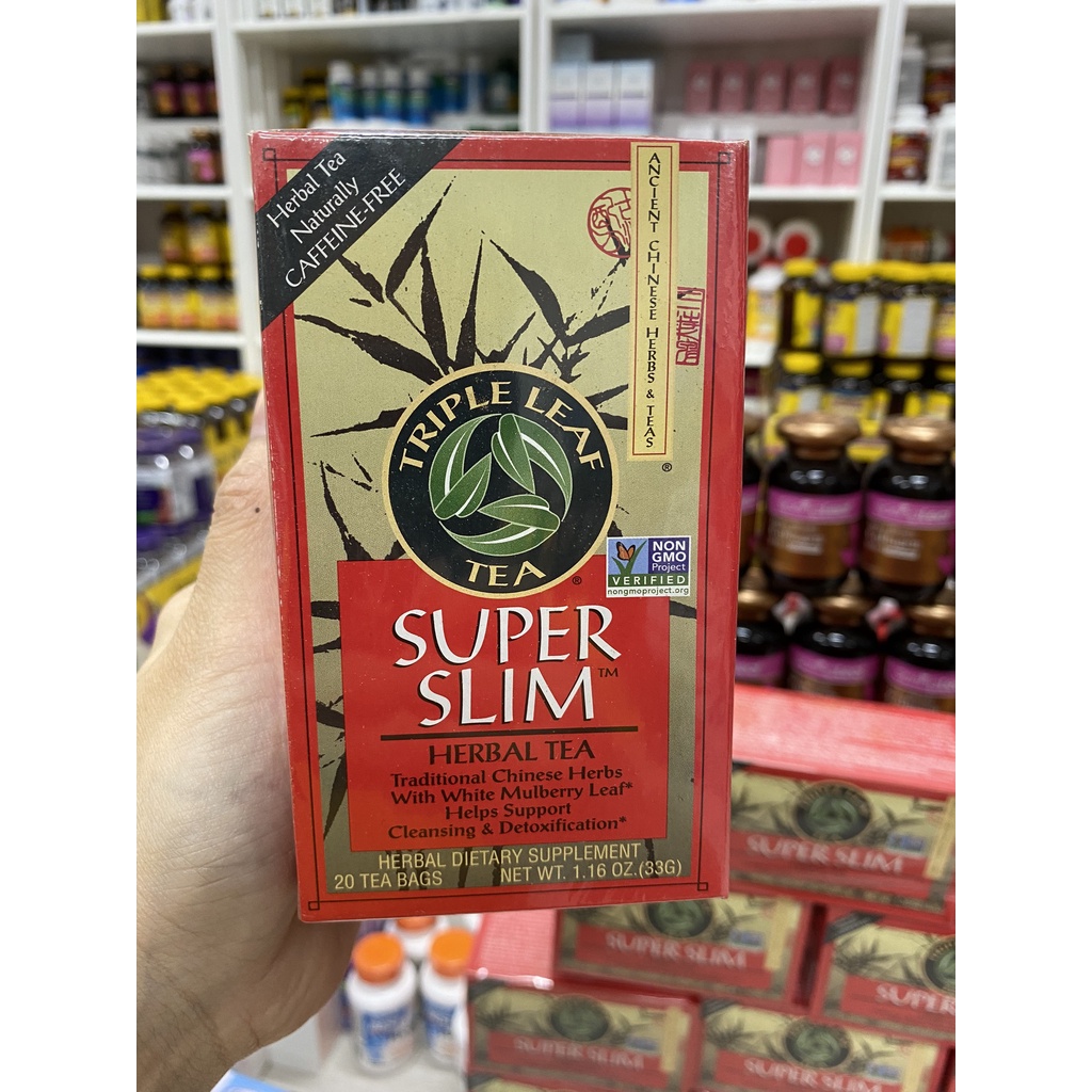 Trà giảm cân SUPER SLIM - Triple Leaf Tea  _ NHẬP MỸ 🗽✈️Với 100% thành phần từ thảo mộc🍂 Ăn uống thả ga không lo về dáng